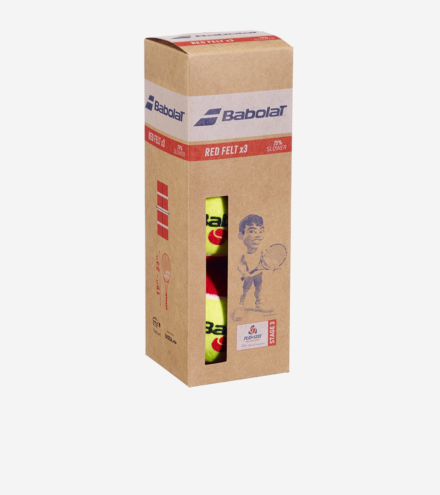 Ящик тенісних м’ячів BABOLAT RED FELT X3 (x24) (24 банки по 3 м’ячі)
