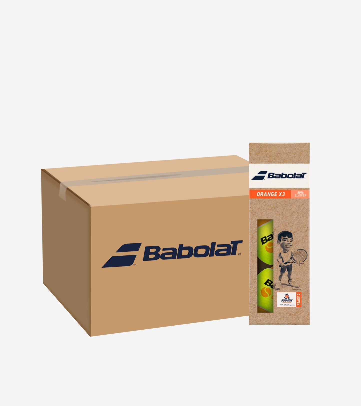 Ящик тенісних м’ячів BABOLAT ORANGE X3 (x24) (24 банки по 3 м’ячі)