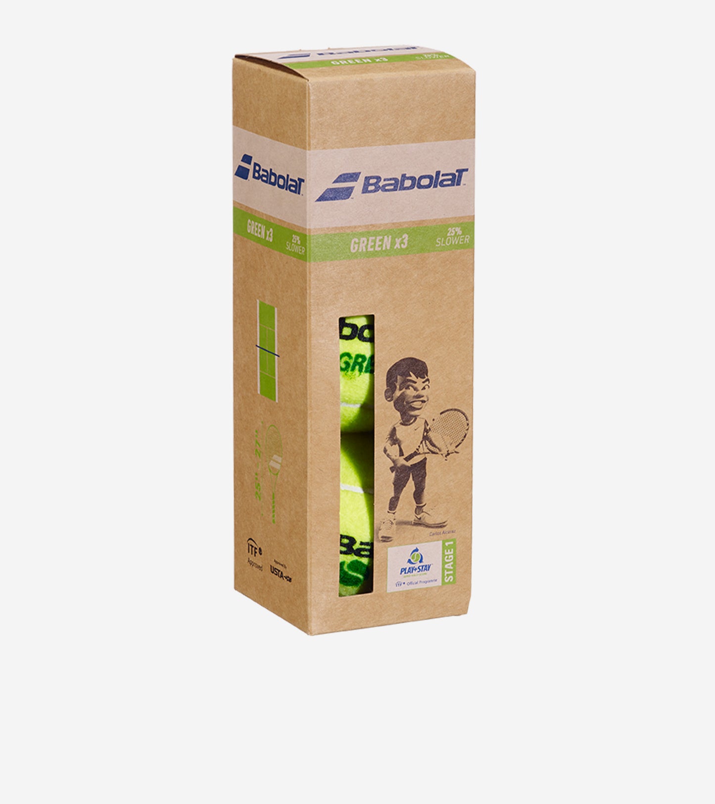 Тенісні м'ячі BABOLAT GREEN X3 (банка 3 м’ячі)