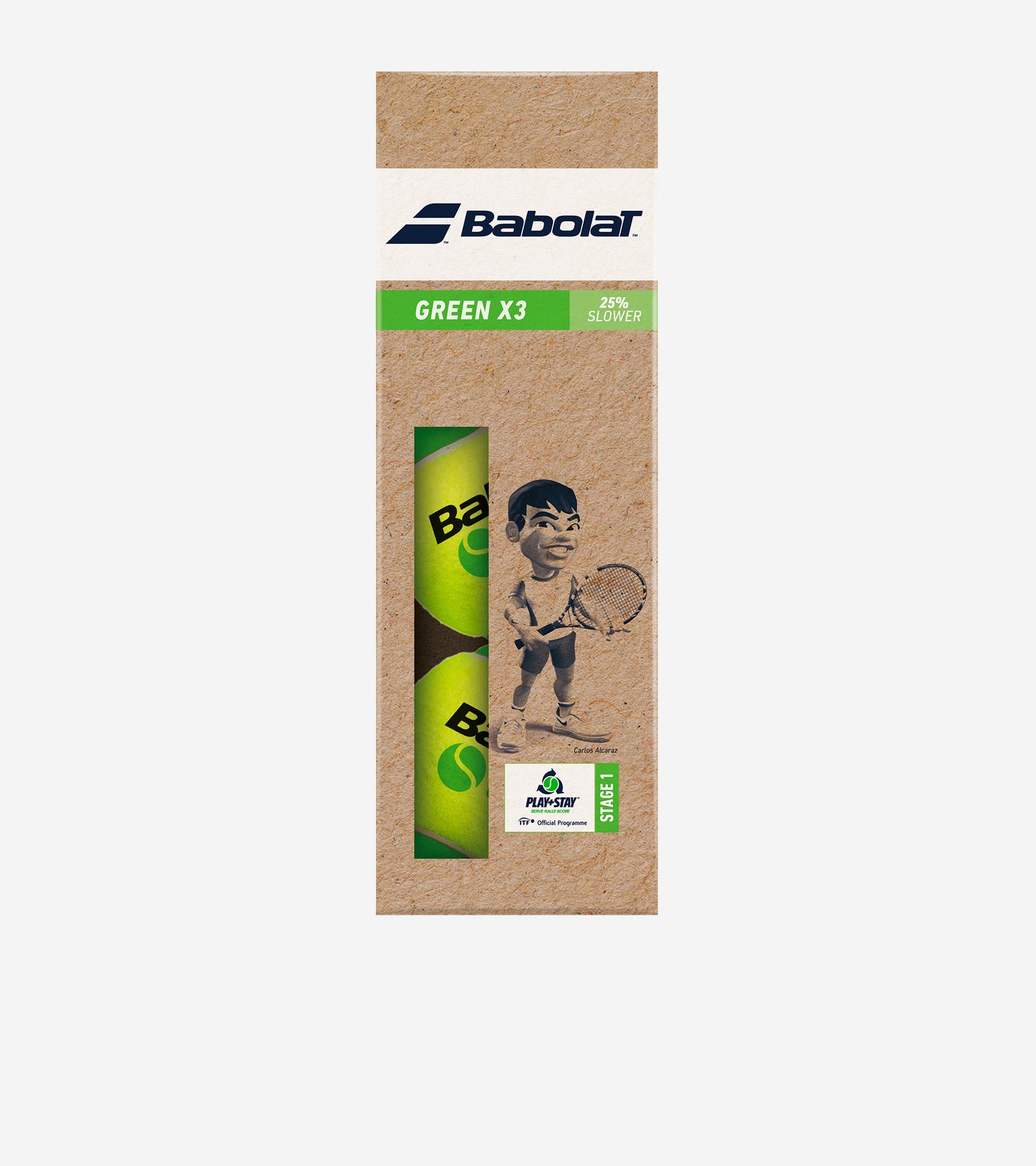 Ящик тенісних м’ячів BABOLAT GREEN X3 (x24) (24 банки по 3 м’ячі)