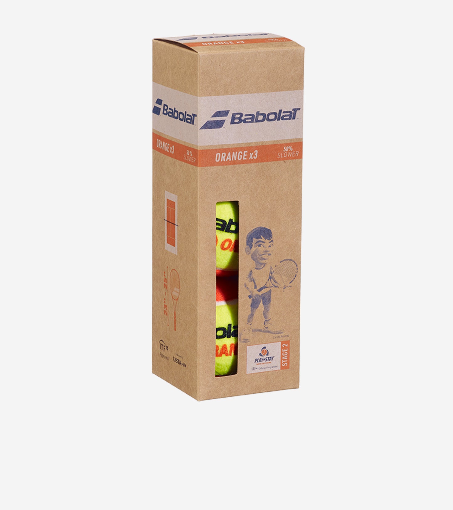 Тенісні м'ячі BABOLAT ORANGE X3 (банка 3 м’ячі)
