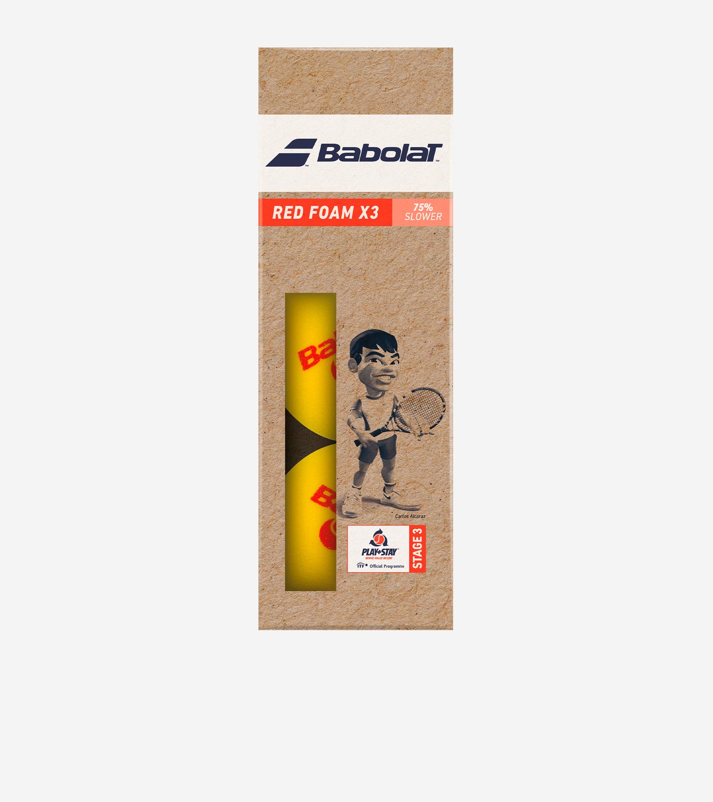 Ящик тенісних м’ячів BABOLAT RED FOAM X3 (24 упаковки по 3 м’ячі)