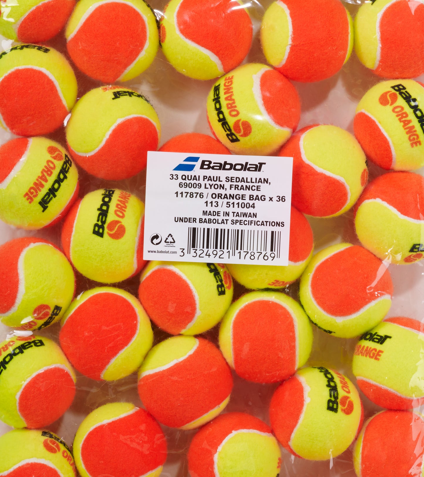 Тенісні м'ячі BABOLAT ORANGE BAG X36 (Упаковка 36 м’ячів)